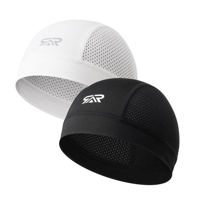 Longlong 2 Pack Breathable Skull Cap Men Cycling Lightweight Sweat Wicking Hat Head Wrap under Helmet Liner for Motorcycle Running Bandana