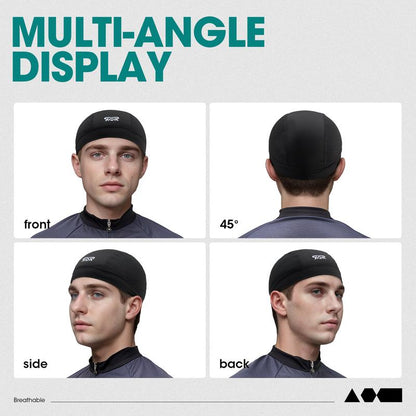 Longlong 2 Pack Breathable Skull Cap Men Cycling Lightweight Sweat Wicking Hat Head Wrap under Helmet Liner for Motorcycle Running Bandana