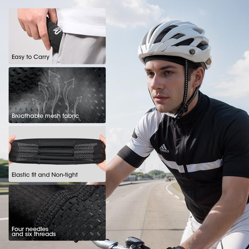 Longlong 2 Pack Breathable Skull Cap Men Cycling Lightweight Sweat Wicking Hat Head Wrap under Helmet Liner for Motorcycle Running Bandana