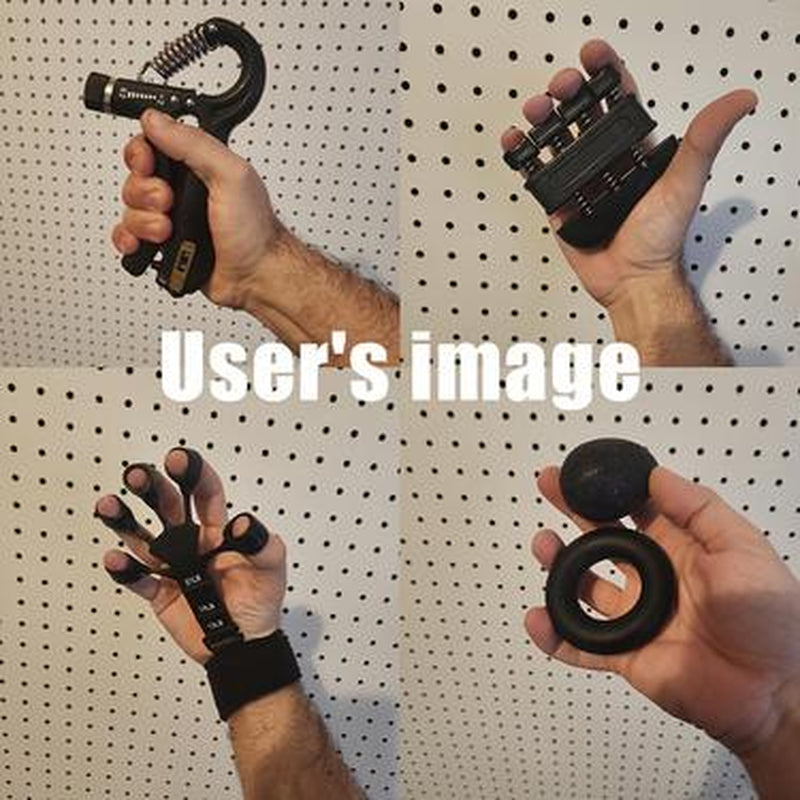 Grip Strength Trainer with Finger Exerciser, Hand Grip Strengthener, Finger Stretcher,Grip Ring & Stress Relief Ball for Muscle Building and Injury Recover Hand Extension Exerciser Outdoorfun