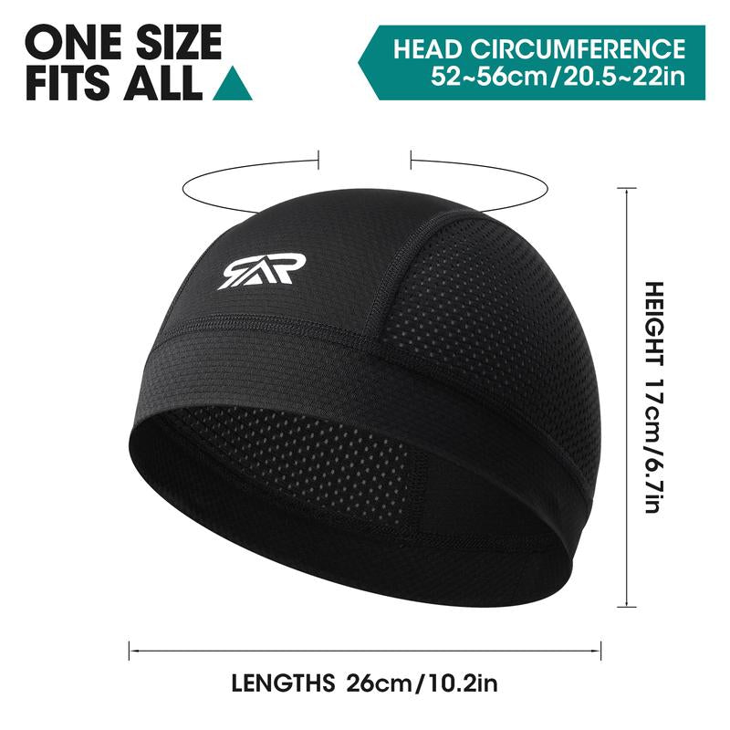 Longlong 2 Pack Breathable Skull Cap Men Cycling Lightweight Sweat Wicking Hat Head Wrap under Helmet Liner for Motorcycle Running Bandana